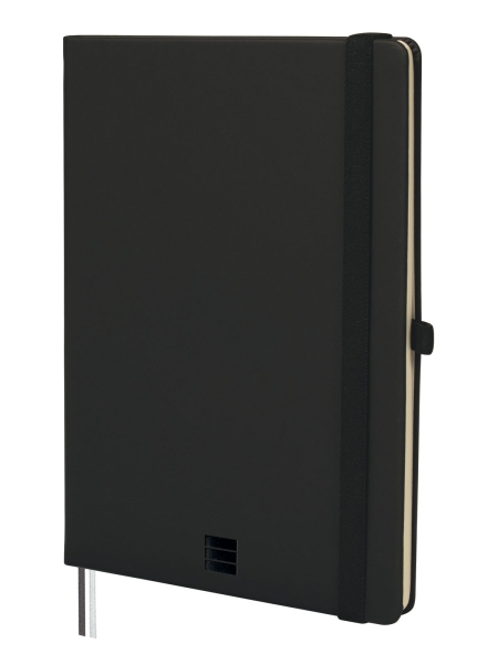 Finocam Nexo Cuaderno de Tapa Dura - 72 Hojas - Formato A5 - 148x210mm - Rayado Horizontal - Papel Crema de 80g/m2 - Bolsillo Interior - Portaboligrafo - Hojas Microperforadas - Color Negro