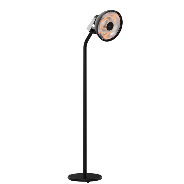 Cecotec ReadyWarm 21000 Carbon Focus Estufa Infrarroja de Pie para Exterior - Potencia de 2100W - 3 Niveles de Calor - Proteccion IP24 - Calienta hasta 20m2 - Inclinacion Ajustable - Color N
