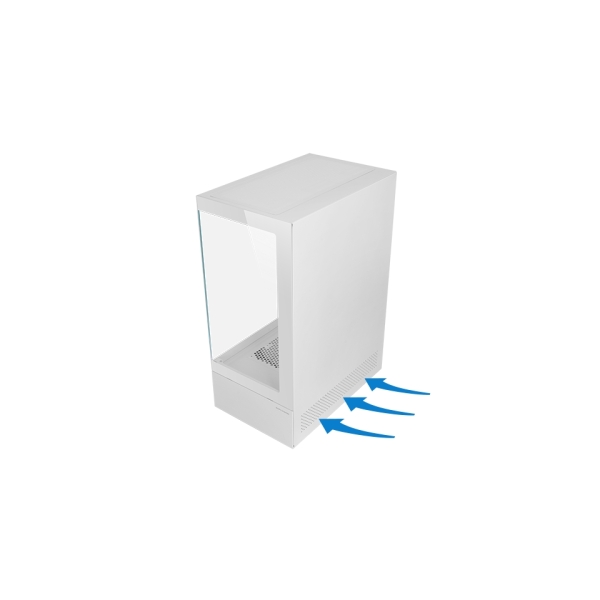 Mars Gaming MC-XO Caja Torre ATX - Ventilador de 120mm FRGB Trasero - Refrigeracion Sidecool - Doble Camara - 7 Ranuras de Expansion - 487x214x350mm - Color Blanco