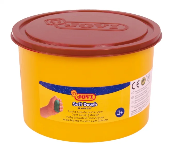 Jovi Soft Dough Blandiver Bote de Pasta de Modelaje 460gr - Blanda y Flexible - Facil de Amasar y Moldear - Ideal para Iniciacion al Modelaje - Color Marron