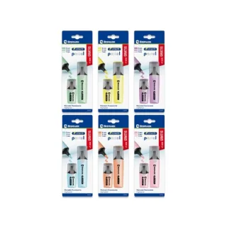Bismark Long-Life Pack de 1 Mini Marcador + 1 Marcador Fluorescente - Tinta de Secado Rapido - Punta Biselada - Ideal para Subrayar y Resaltar - Diseño Ergonomico - Alta Durabilidad - Colore