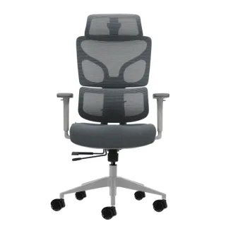 Oqonos Cherg 014 Silla de Oficina Ergonomica con Reposacabezas Cervical Ajustable, Respaldo y Asiento de Malla Elastica, Reposabrazos 4D, Asiento Deslizable Ergonomico Moldeado y Ruedas de S