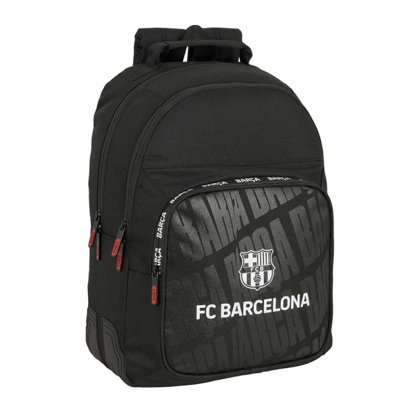 Safta F.C.Barcelona Mochila con 2 Compartimentos - Antirozaduras - Adaptable a Carro - Bolsillo Frontal - Portabotellas - Tirador Doble - Hombreras Ergonomicas - 20L - 320x150x420mm - Color Negro
