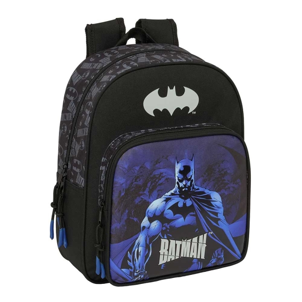 Safta Batman Mochila Infantil - Adaptable a Carro - Portabotellas - Hombreras Acolchadas - Bolsillo Frontal - Asa Superior - 9L - 270x100x330mm - Color Negro