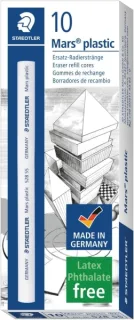 Staedtler Mars Plastic Goma de Borrar de Recambio para Portagomas 528 50 · Pack de 10 uds.