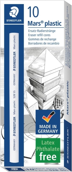 Staedtler Mars Plastic Goma de Borrar de Recambio para Portagomas 528 50 · Pack de 10 uds.