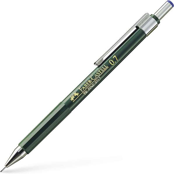 Faber-Castell TK-Fine 9713 Portaminas - Mina HB - Trazo 0.7mm - Goma de Borra Integrada · Pack de 10 uds.