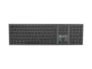 Natec Dolphin Teclado inalambrico Slim - Aluminio - Bluetooth + 2,4 Ghz - Switch X-Scissors - Color Negro