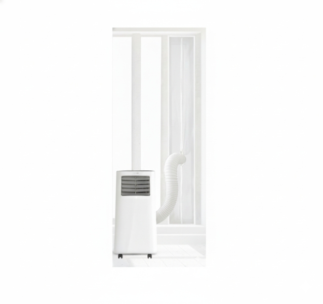 Cecotec Cubierta para Ventanas - Poliester - Aisla Del Exterior - Cremallera y Cinta Adhesiva - Facil de Sellar - Ideal para Aires Portatiles - 210x90cm - Color Blanco