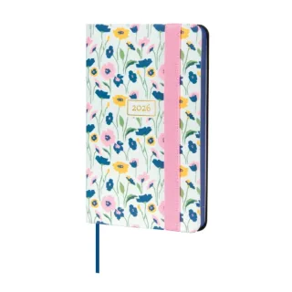 Finocam Flexi Joy Agenda en Catalan - Anual 2026 - Tapa Blanda - Formato F2 - 85x13x130mm - Semana Vista Horizontal - Tematica de Flores