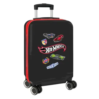 Safta Hot Wheels Maleta Trolley de Cabina 20” - Cierre con Candado - Interior Forrado - Ruedas Giratorias - Mango Extensible - Material ABS y PC - 40.1L - 345x200x550mm - Color Negro
