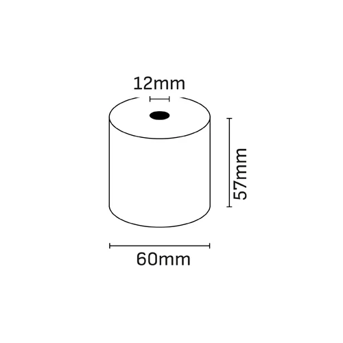 Oqonos Rollo de Papel Termico 57x60x12mm, Libre de BPA, FSC · Pack de 10 uds.