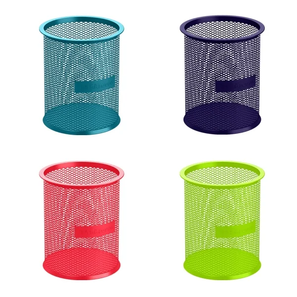 ErichKrause Compass Portalapices Redondo - Malla de Metal - Colores Surtidos · Pack de 12 uds.