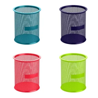 ErichKrause Compass Portalapices Redondo - Malla de Metal - Colores Surtidos · Pack de 12 uds.
