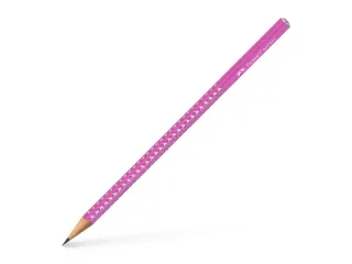 Faber-Castell Sparkle Aurora Lapiz Triangular de Grafito B - Mina Resistente a la Rotura - Con Cabelilla Plateada - Color del Cuerpo Fucsia · Pack de 12 uds.