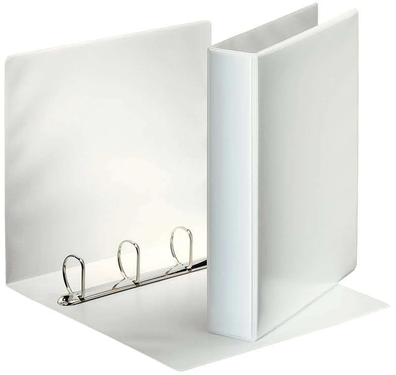 Esselte Carpeta Canguro con 4 Anillas Mixtas de 40mm - Formato A4 - 2 Bolsillos Exteriores - Certificado FSC - Color Blanco