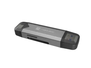 Natec Scarab 3 Lector de Tarjetas - SD,MICRO SD, USB 3.1 GEN 1, USB-A + USB-C - Color Gris