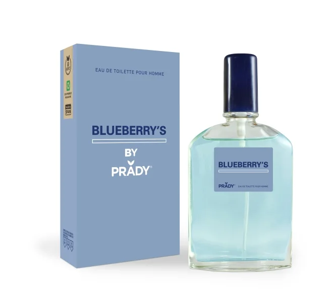 Prady Colonia de Hombre Blueberry´s - Frasco de 90 ml - Spray Pulverizador