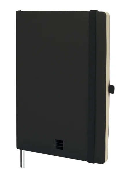 Finocam Nexo Cuaderno de Tapa Blanda - 72 Hojas - Formato A5 - 148x210mm - Papel Crema de 80g/m2 - Liso - Bolsillo Interior - Cierre con Goma - Hojas Microperforadas - Color Negro