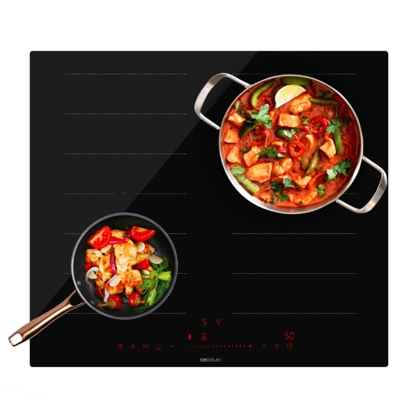 Cecotec Bolero Squad I 4300 FullFlex Cocina de Induccion Encastrable - 7400W - Detector de Sartenes - Temporizador - Control Tactil - 9 Niveles de Potencia - Funcion Booster - Color Negro