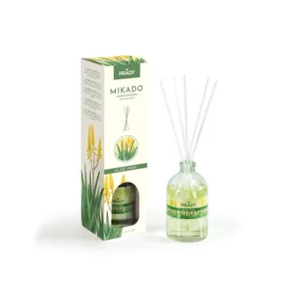Prady Ambientador Mikado Aloe Vera - Frasco de Cristal 100 ml y Varitas Difusoras