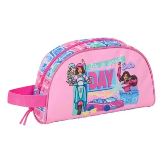Safta Barbie Neceser de 3.75L - Cremallera - Asa Lateral - Adapatable a Carro - Bolsillo Interior - 260x90x160mm - Color Rosa