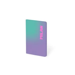 Milan Sunset Libreta Encolada Formato A6 Cuadricula 5x5 - 48 Hojas de 95 gr/m2 - Microperforado - Tapa Blanda - Color Morado/Turquesa
