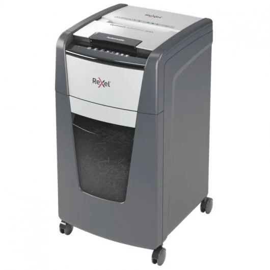 Rexel Optimum AutoFeed 225X Destructora Automatica Corte en Particulas P-4 - Autoalimentacion 225 Hojas, Manual 10 Hojas - Anti Atasco - Papelera de 60L - Color Gris/Plata