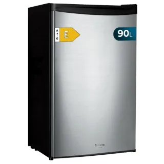 Cecotec Bolero CoolMarket TT 90 Inox E Mini Frigorifico - Capacidad 90L - Temperatura Regulable - Compartimento Congelador - 47x44x83cm - Color Acero