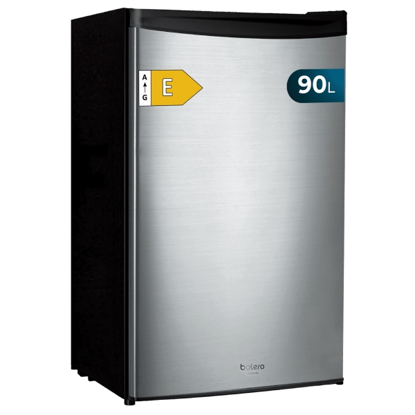 Cecotec Bolero CoolMarket TT 90 Inox E Mini Frigorifico - Capacidad 90L - Temperatura Regulable - Compartimento Congelador - 47x44x83cm - Color Acero