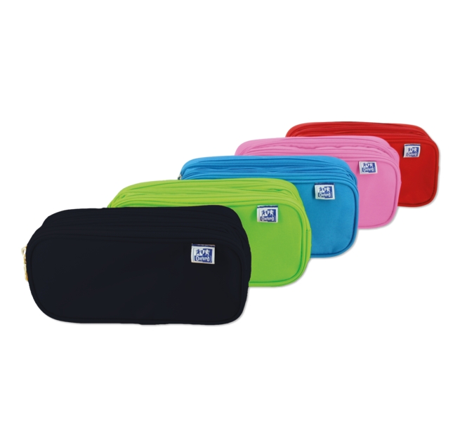 Oxford Kangoo Kids Estuche Triple - 3 Cremalleras - Poliester Resistente - Tamaño Compacto de 22.5x11x7cm - Colores Surtidos · Pack de 5 uds.