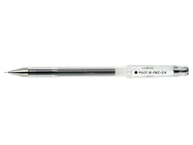 Pilot Boligrafo de Gel G-Tec C4 - Extra Fino - Recargable - Punta de Bola 0.4mm - Trazo 0.2mm - Color Negro · Pack de 12 uds.