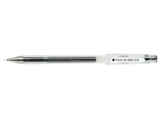 Pilot Boligrafo de Gel G-Tec C4 - Extra Fino - Recargable - Punta de Bola 0.4mm - Trazo 0.2mm - Color Negro · Pack de 12 uds.