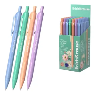 ErichKrause R-305 Matic Pastel Bloom Boligrafo Retractil - Modelos Surtidos - Trazo 0.35mm - Color Azul · Pack de 50 uds.