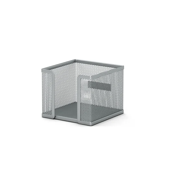 ErichKrause Compass Portanotas de Sobremesa - Malla de Metal - 99x99x80mm - Color Plata · Pack de 12 uds.