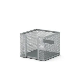 ErichKrause Compass Portanotas de Sobremesa - Malla de Metal - 99x99x80mm - Color Plata · Pack de 12 uds.