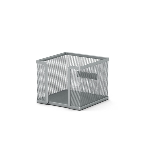 ErichKrause Compass Portanotas de Sobremesa - Malla de Metal - 99x99x80mm - Color Plata · Pack de 12 uds.