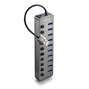 NGS IHUB10 Hub USB 3.0 - 10 Puertos USB 3.0 con Interruptores - Hasta 5Gbps