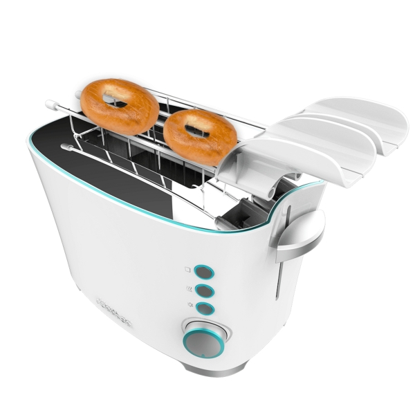 Cecotec Toast and Taste DoubleW Tostadora de Doble Ranura - 650W - Ranura Ancha - Pinzas para Tostadas - 7 Niveles - Funciones Descongelar y Recalentar - Bandeja Recogemigas Extraible - Colo