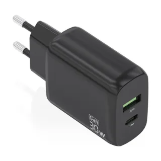 Aisens Cargador GaN 30W USB-C PD3.0 QC4.0 USB-A