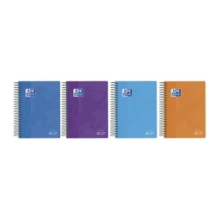 Oxford School Agenda Escolar con Espiral - Catalan - Tapa de Plastico - Formato Octavo - Dia Pagina - Colores Surtidos · Pack de 8 uds.