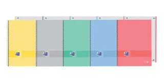 Oxford & You Europeanbook A4+ Tapa Extradura - 1 Linea Horizontal - 80 Hojas - Colores Surtidos · Pack de 5 uds.