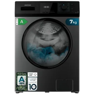 Cecotec Bolero DressCode 7410 Inverter Steel A Lavadora de Carga Frontal - 7kg - Centrifugado 1200rpm - Temperatura Regulable - Seguro Infantil - Motor Inverter - Inicio Programable - Color