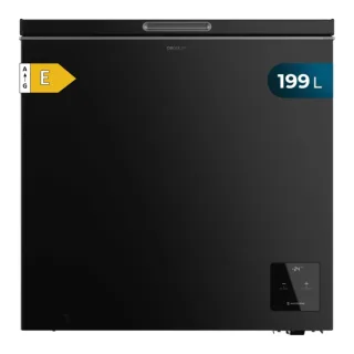 Cecotec Bolero CoolMarket Chest 199 Black E Congelador Horizontal Convertible - Capacidad 199L - Temperatura Regulable - Seguro Infantil - Cesta Interior - Compresor Inverter - Color Negro