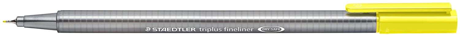 Staedtler Triplus Fineliner 334 Rotulador de Punta Fina - Trazo de 0.3mm - Tinta Base de Agua - Color Amarillo Claro · Pack de 10 uds.