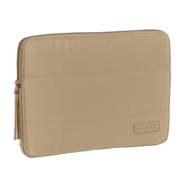 Safta Moos Capsula Camel Funda para Portatil hasta 14" - Alojamiento Acolchado - 1.7L - Proteccion contra Golpes - 340x20x250mm - Color Arena