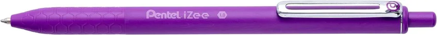 Pentel iZee Boligrafo de Bola Retractil - Punta 0.7mm - Trazo 0.35mm - Clip de Metal - Color Violeta · Pack de 12 uds.