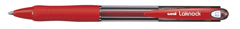 Uni-ball Laknock SN-100(10) Boligrafo de Tinta Base Aceite - Punta de Bola 1mm - Tinta Suave y Duradera - Cuerpo de Plastico - Color Rojo · Pack de 12 uds.