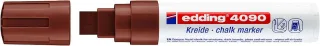 Edding 4090 Rotulador de Tiza Liquida - Punta Biselada - Trazo entre 4 y 15mm - Olor Neutro - Color Marron · Pack de 5 uds.