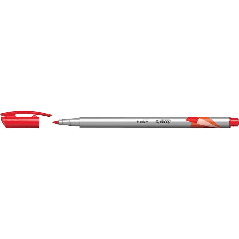 Bic Intensity Medium Rotulador de Punta Media de 0.8mm - Tinta con Base de Agua - Color Rojo · Pack de 12 uds.